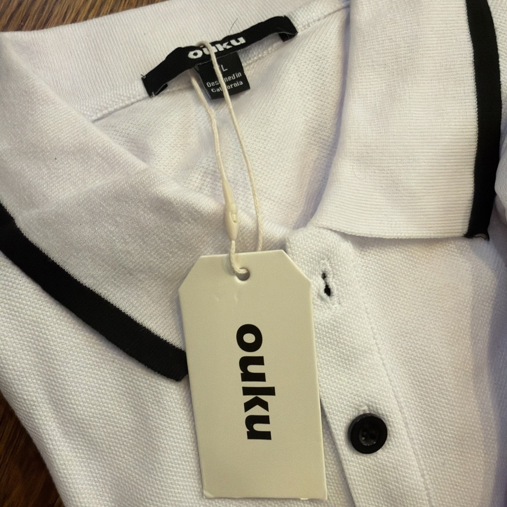 NWT Ouku Polo Shirts Lot of 3 Mens XL Modern Collar 2 Short, 1 Long Sleeve - Picture 4 of 10
